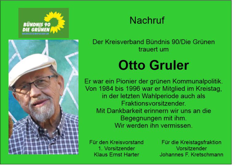 Nachruf Otto Gruler