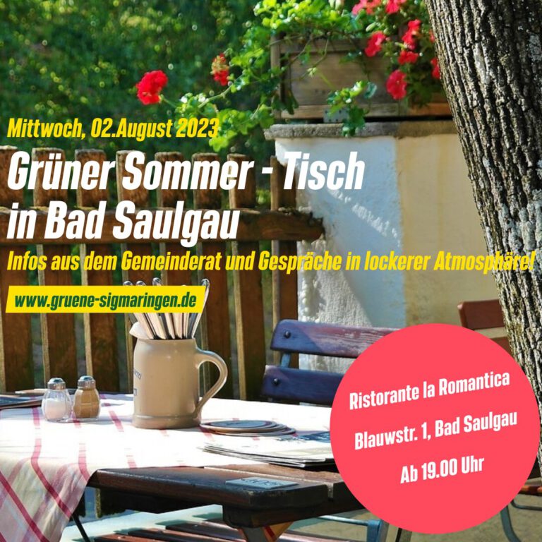 Grüner Sommer-Tisch in Bad Saulgau
