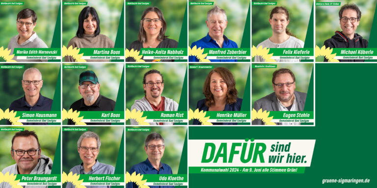 Unsere Kandidat*innen für den Gemeinderat Bad Saulgau