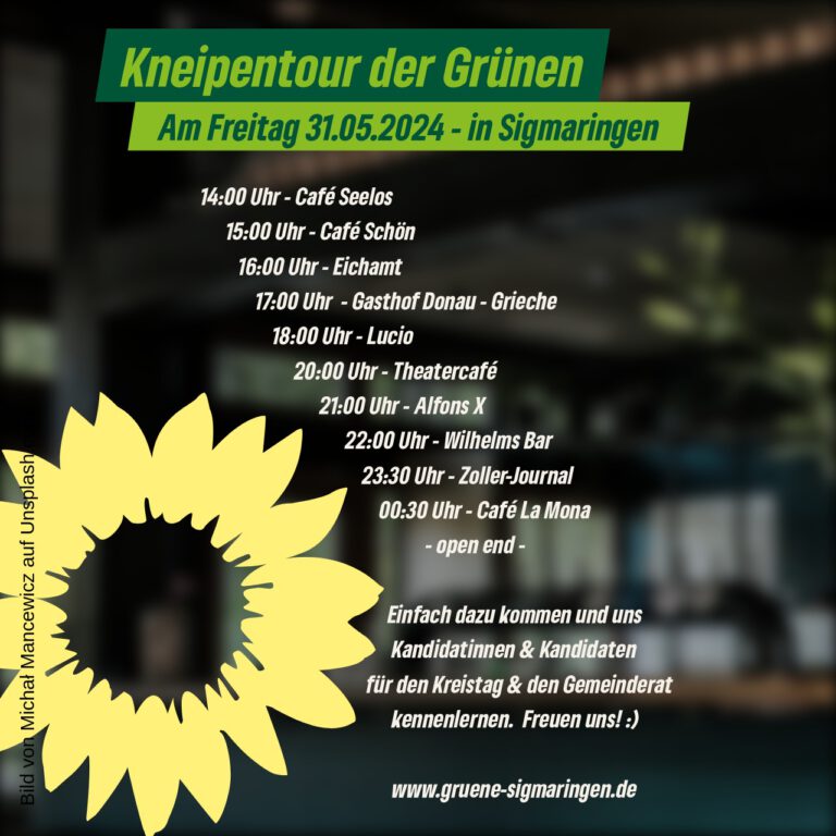 Kneipentour der Grünen in Sigmaringen