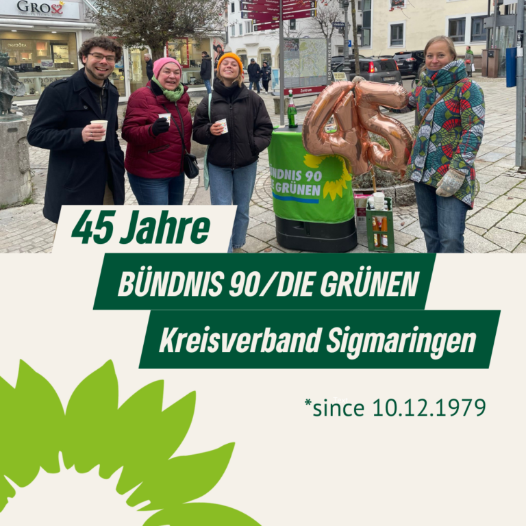 45 Jahre BÜNDNIS 90/DIE GRÜNEN Kreisverband Sigmaringen