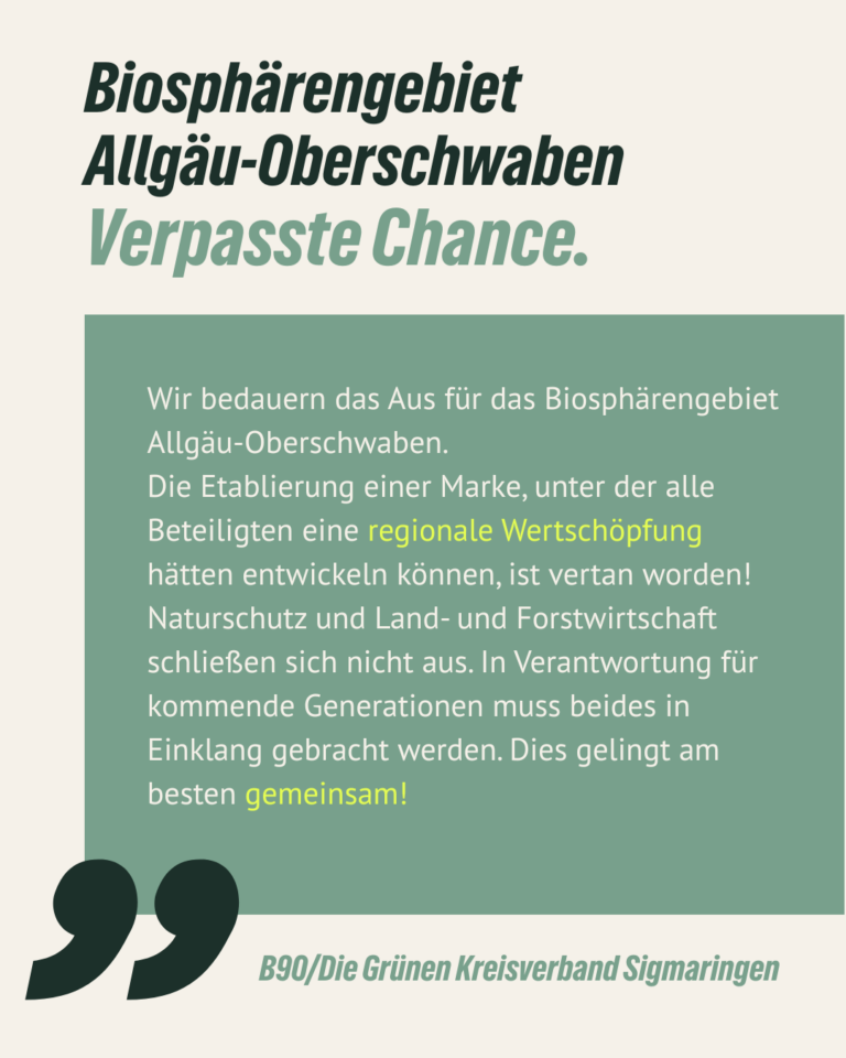 Biosphärengebiet Allgäu-Oberschwaben – Verpasste Chance.