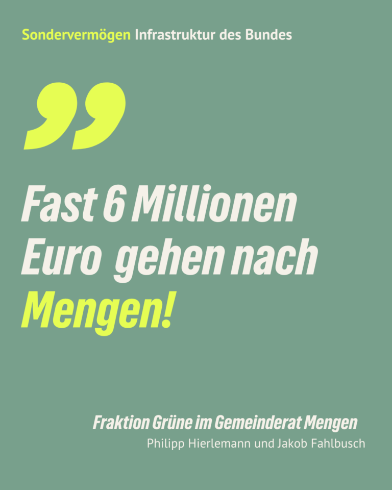 Fast 6 Millionen Euro aus dem Sondervermögen Infrastruktur gehen nach Mengen