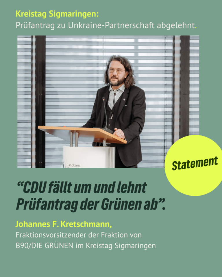 Kreistag Sigmaringen: Prüfantrag zu Ukraine-Partnerschaft abgelehnt.