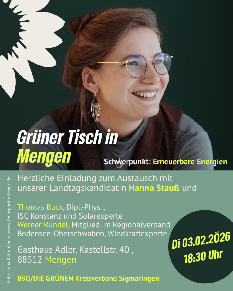 Grüner Tisch in Mengen – Schwerpunkt: Erneuerbare Energien